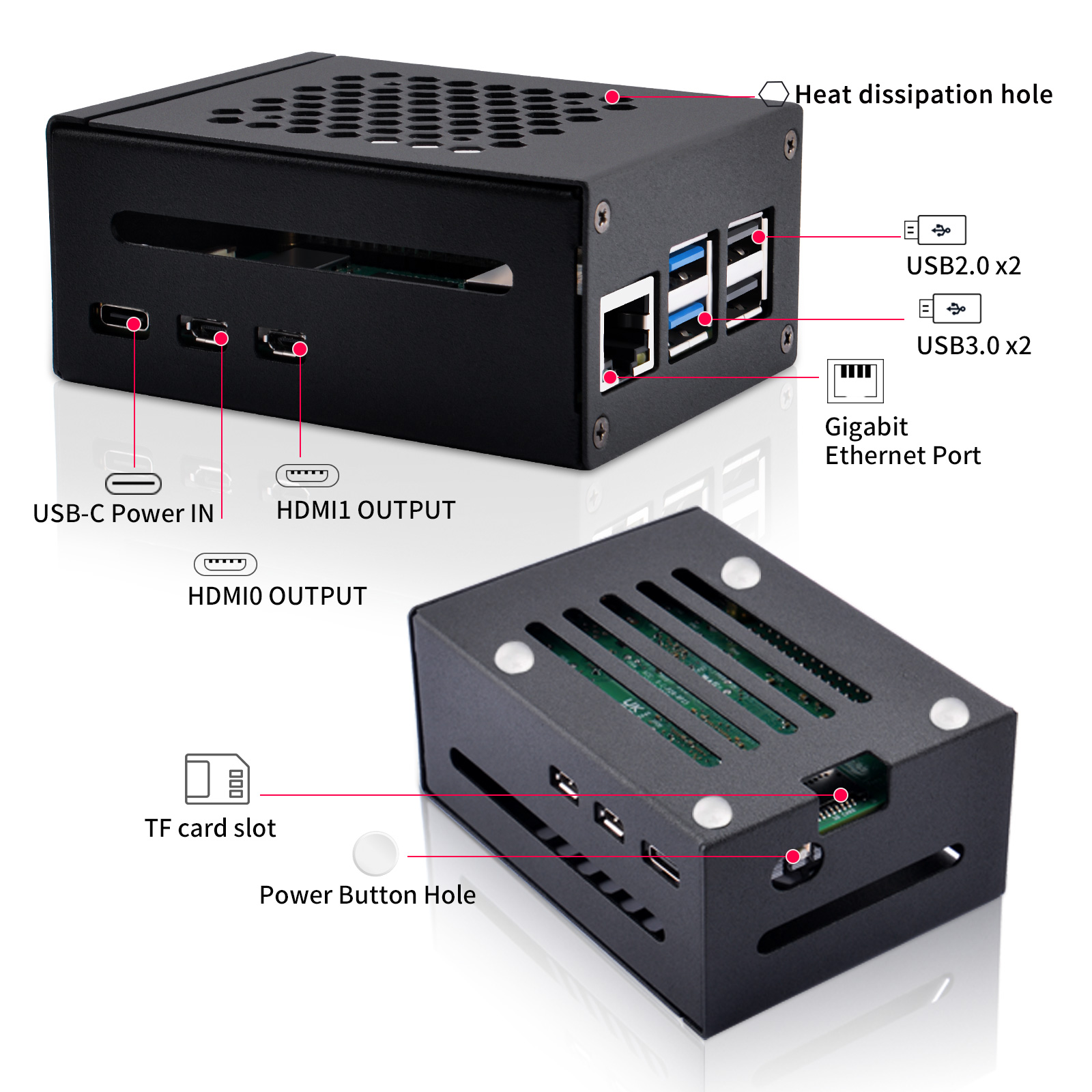 52Pi Raspberry Pi 5 casing log - Argon One V3 M.2 Nvme Case ulasan dan harga
